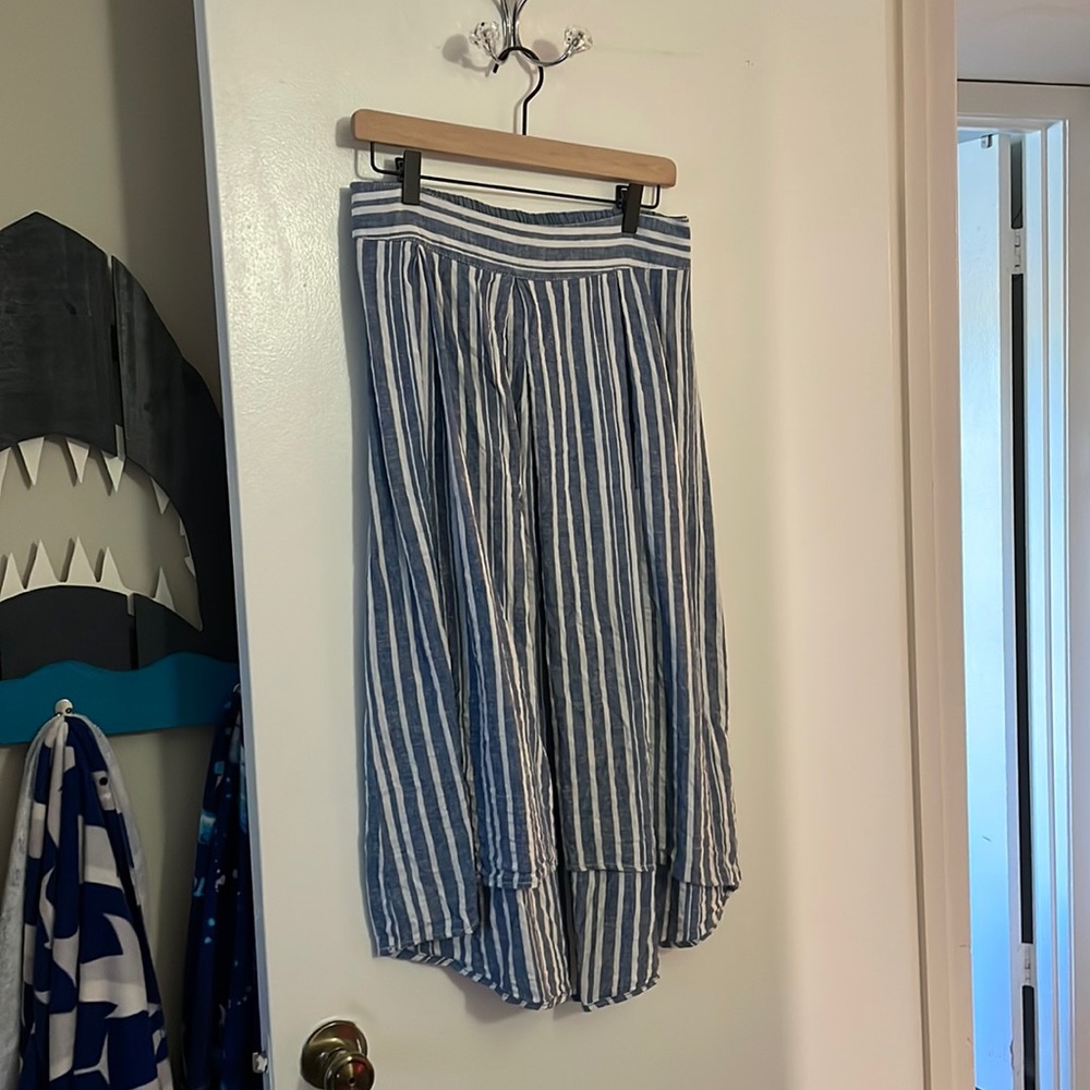 Max Studio Black and White Striped A-Line Skirt - Picture 2 of 6
